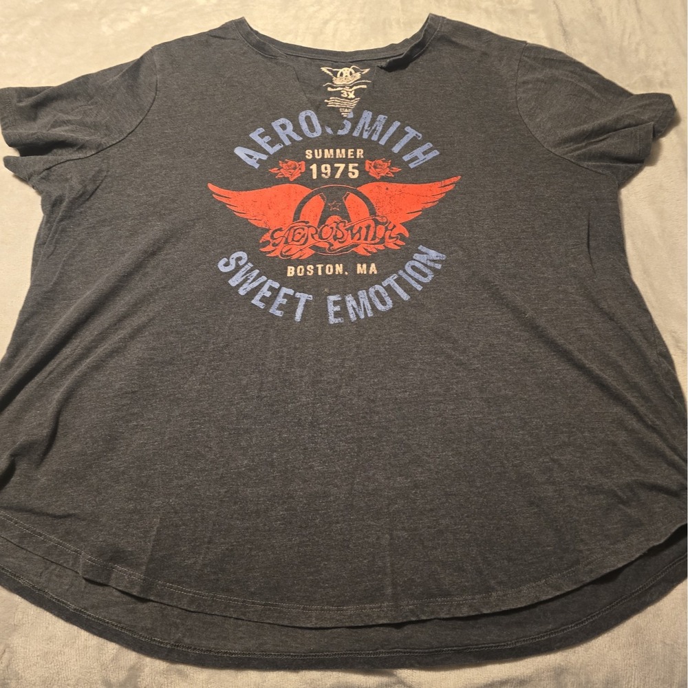 Aerosmith Sweet Emotion Gray Women's 3X T‑Shirt Officially Licensed Rock Band
